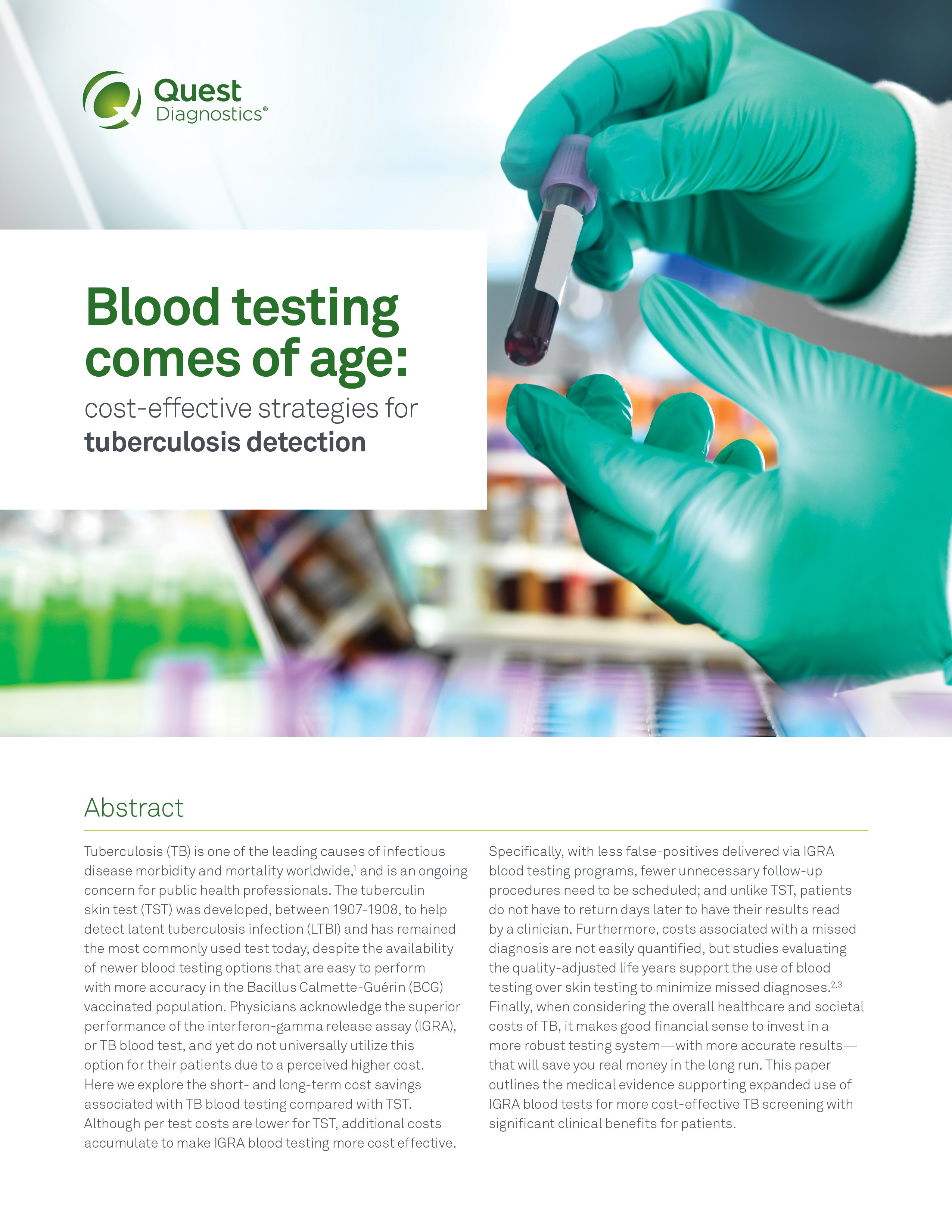 Tuberculosis testing gets an upgrade Costeffective strategies for TB detection